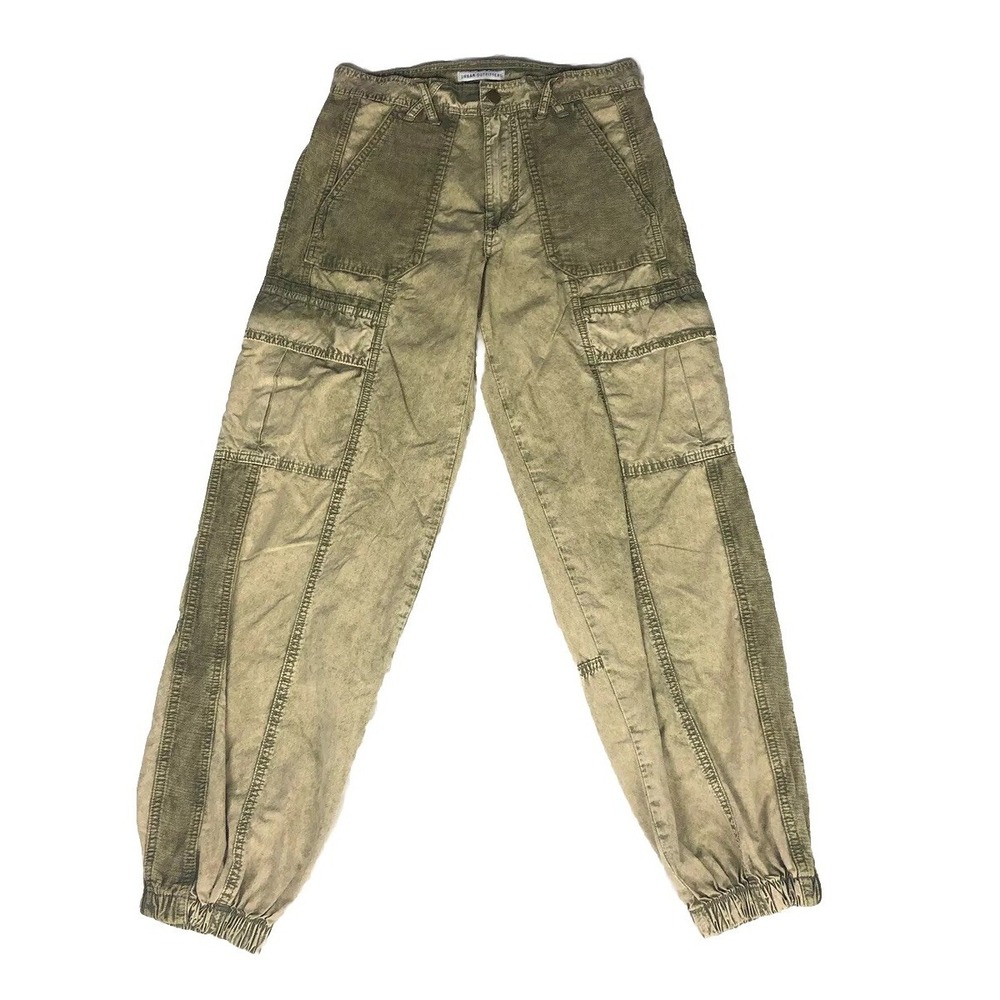 Urban‎ Outfitters Size 0 Baggy Cargo Pants Mud Cotton Tapered Leg Hight Rise